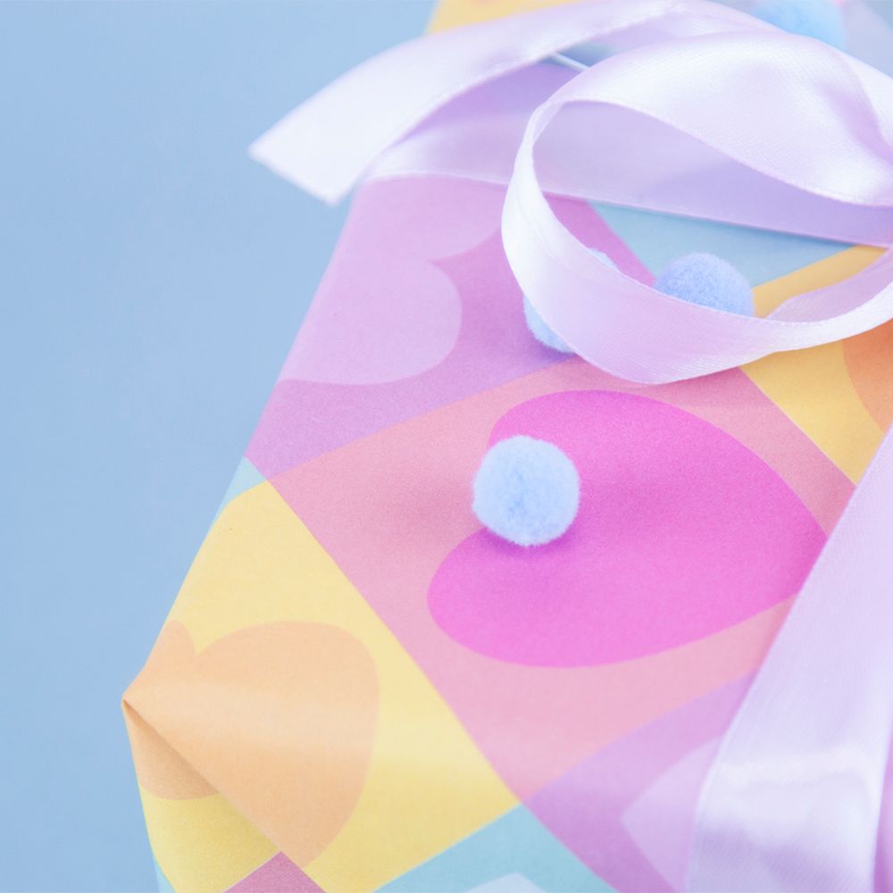 Упаковочная бумага (0,7*1 м) Нежные сердца, 10 шт.