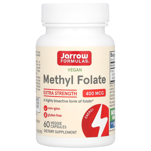 Jarrow Formulas, веганский метилфолат, 400 мкг, 60 растительных капсул