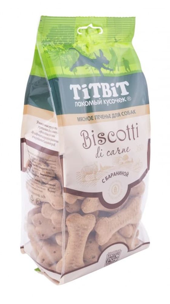 Печенье для собак TitBit Бискотти с бараниной, Пакет 350 г