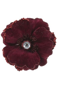 Цветок Декоративный Ёлочный 761543 на клипсе), L15 W15 H9 см