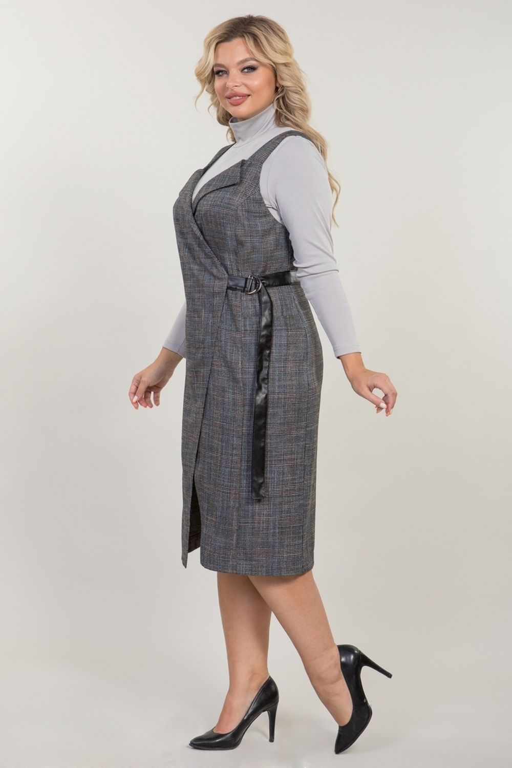 Сарафан 1286 цветная клетка Novita (Акция)