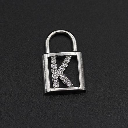 Подвеска "Замочек-Буква" со стразами