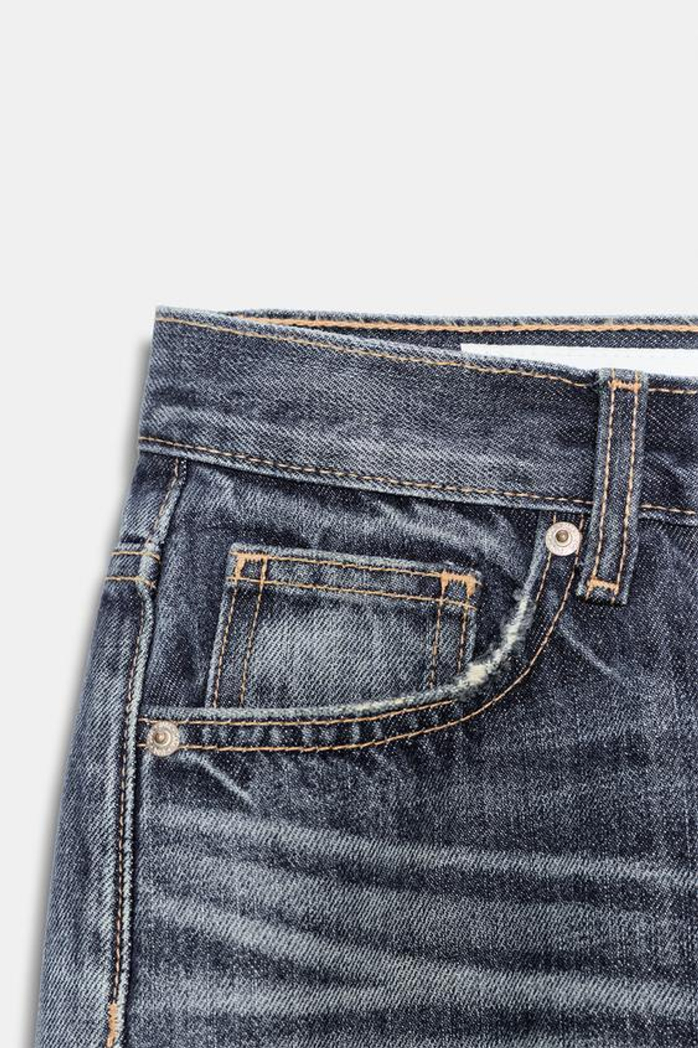 ZARA ПРЯМЫЕ ДЖИНСЫ TRF С ДЫРАМИ СРЕДНЕЙ ПОСАДКИ, МОРСКОЙ СИНИЙ