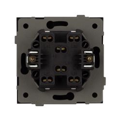 Механизм выключателя двухклавишный проходной SWT-TENDO-MKP2-PL-GR (230V, 10A) (Arlight, Графитовый) 054068