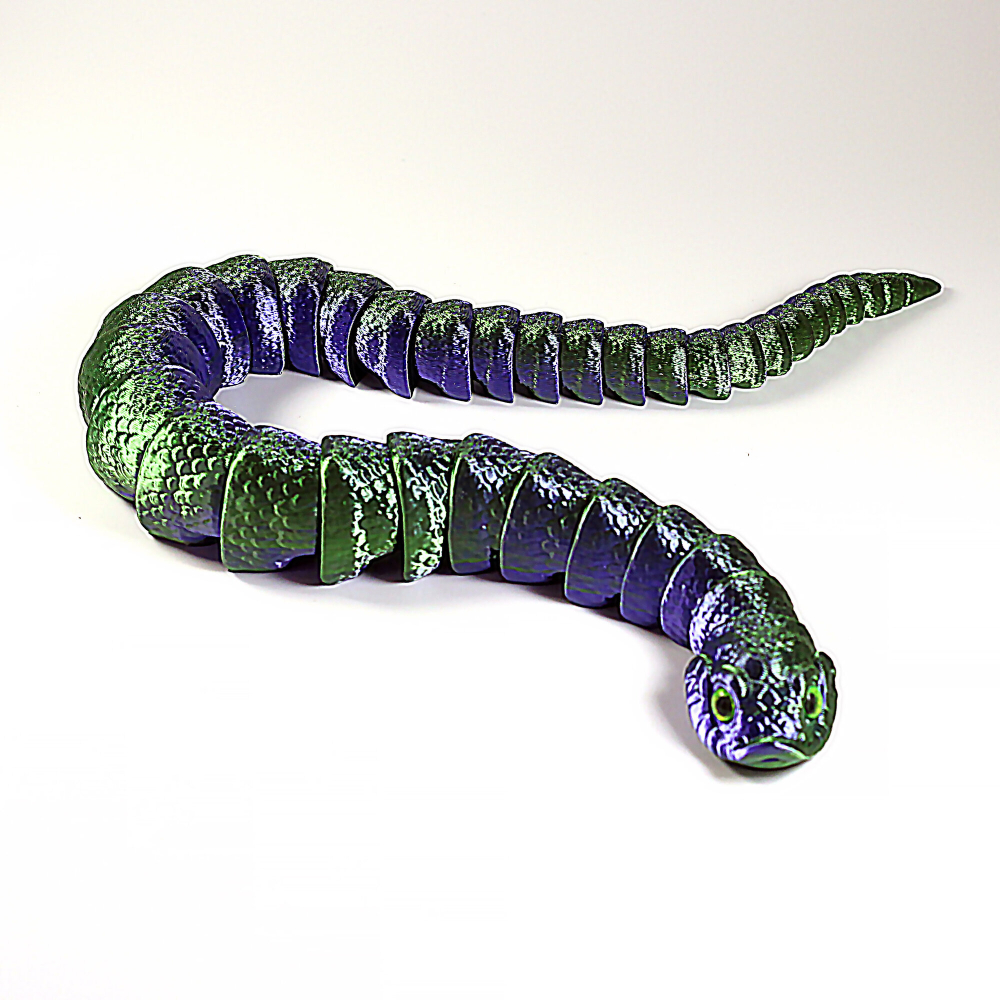 Гибкая игрушка-антистресс, змея сине-зеленая с глазами, 52 см.