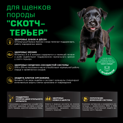 Корм сухой для щенков породы Скотч-терьер, премиум полнорационный комплекс, с ягненком, 800 гр, QUATTRO