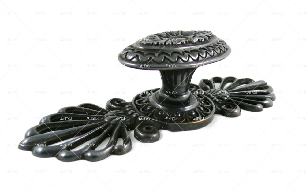 Ручка латунная дверная кноб Царская пов.сим.осн