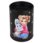 Копилка-подставка для канцелярских принадлежностей, арт.69368/ 30 ДЕВОЧКА И ЗАЙКА 10,4х7,5х7,5 см