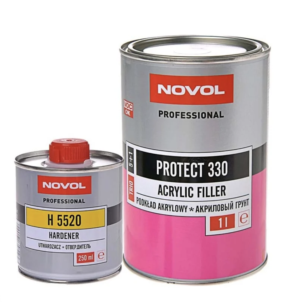 NOVOL Protect 330 Грунт мокрый по мокрому 5+1 (1л+0,2л) серый