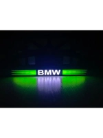 Рамка для номера с белой подсветкой. GLOGO BMW