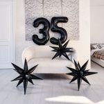 Шар (41''/104 см) Звезда, Составная, Черный блеск, 1 шт. в упак.