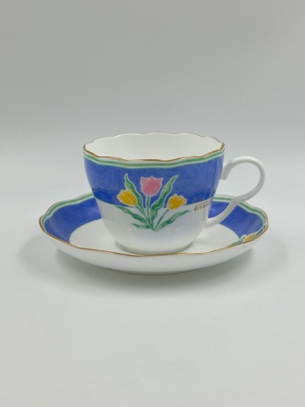 Чайная пара с синей каймой Givenchy by Yamaka