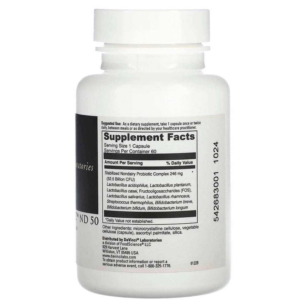 DaVinci Laboratories, Mega Probiotic ND 50, 60 капсул