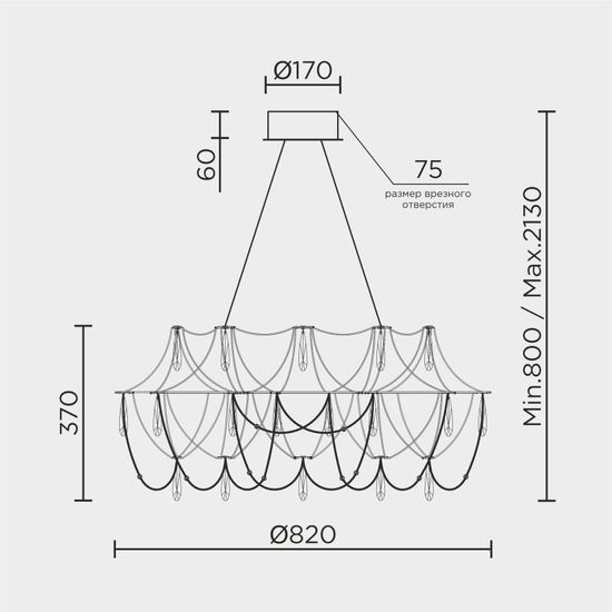 Подвесная люстра MODELUX premium ML.5603.800P СН