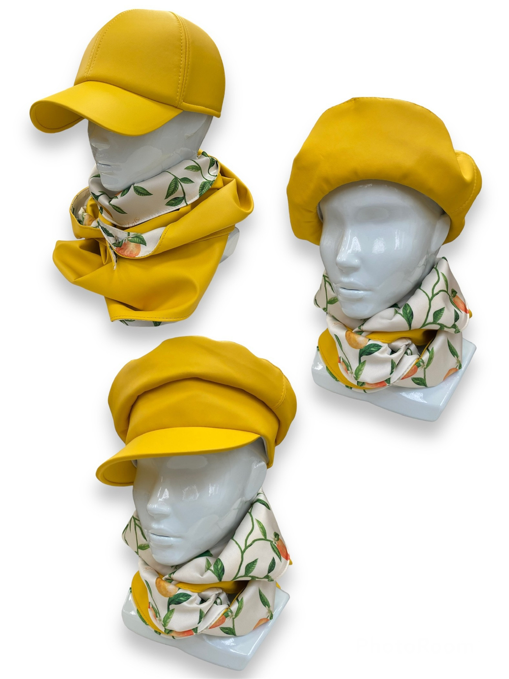 Бейсболка экокожа желтый