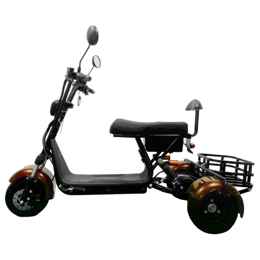 Электроскутер Citycoco GT X3 Pro Trike Mini Коричневый