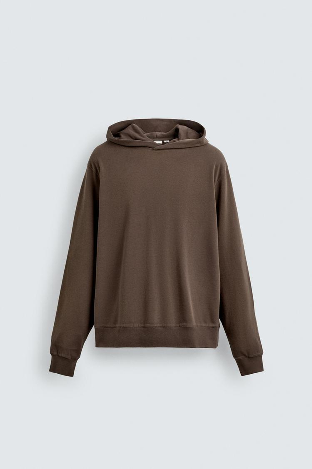 ZARA ТОЛСТОВКА С КАПЮШОНОМ И ЭФФЕКТОМ ПОТЕРТОСТИ, КОРИЧНЕВЫЙ