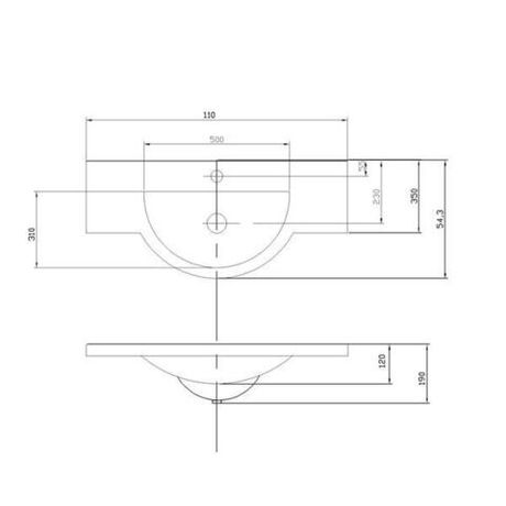 Раковина в ванную из литого мрамора AQUATON Лацио 110
