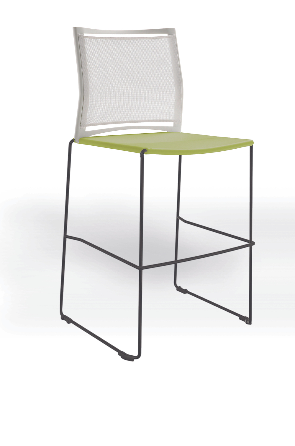 Web стул на полозьях кухонный/барный со спинкой-сеткой