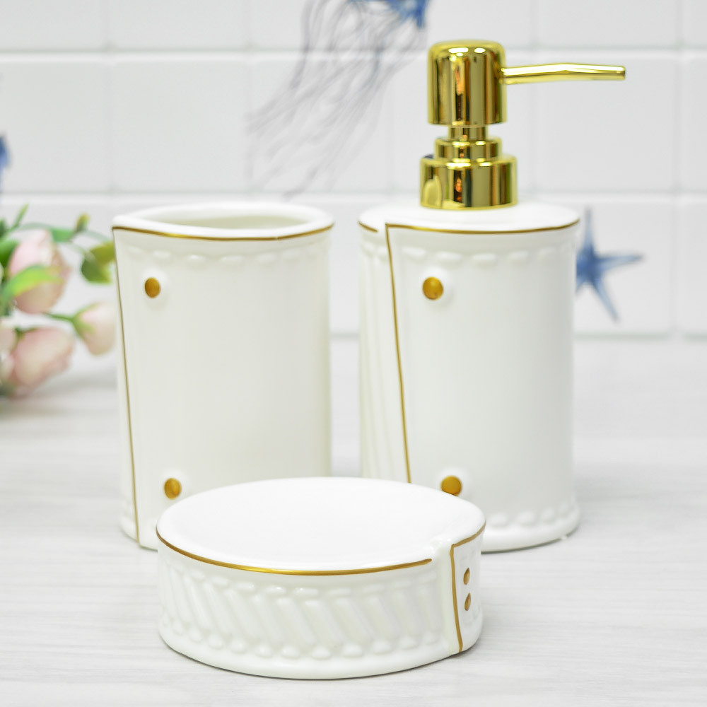 Набор для ванной 3 предмета, фарфор, 146-026