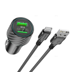Автомобильный адаптер питания BOROFONE BZ21A Brilliant 36W QC 3.0 + кабель Type-C (черный)