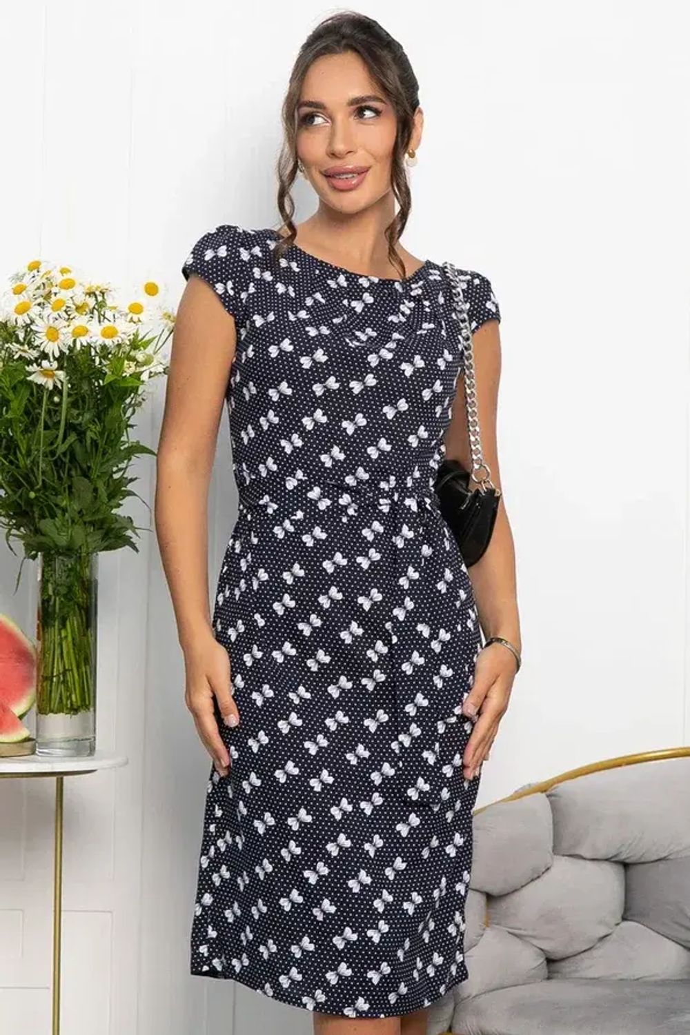 Платье Габриэль (синее/бантики) П13954-10М LT Collection