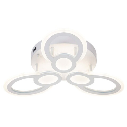 Светодиодный светильник 51Вт, 4245Лм, 3300К-6500К,Ra>80, ИК-пульт, плавная регулировка мощности, изменение цветовой температуры, ночник, металл/акрил, белый