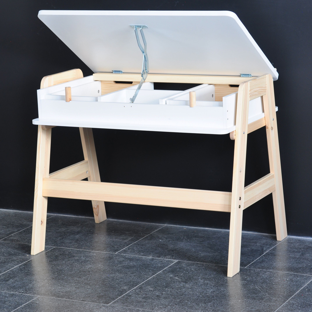 Dipriz Растущая парта Кампо с ящиками с регулировкой наклона и высоты, стол письменный детский, с ножками из массива сосны