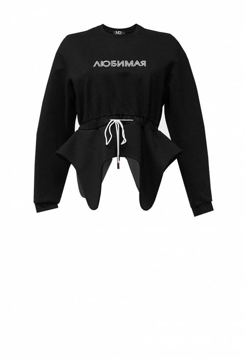 Свитшот на завязках чёрный 19-01-20FW