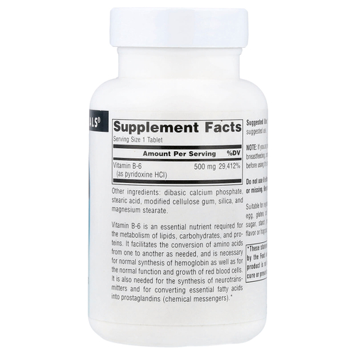 Source Naturals, В6, 500 мг, 100 таблеток