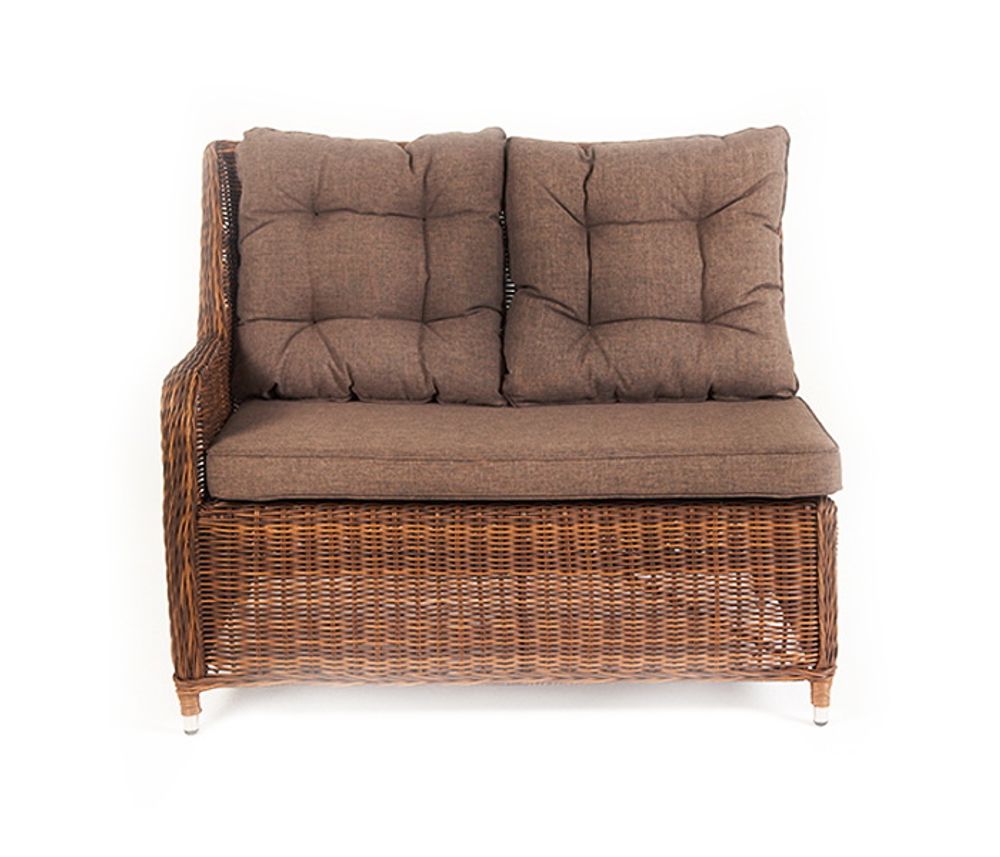 "Бергамо" плетеный правый модуль дивана, цвет коричневый