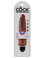 Реалистичный коричневый фаллос с вибрацией King Cock 8" VIbrating Stiffy (Цвет: коричневый)