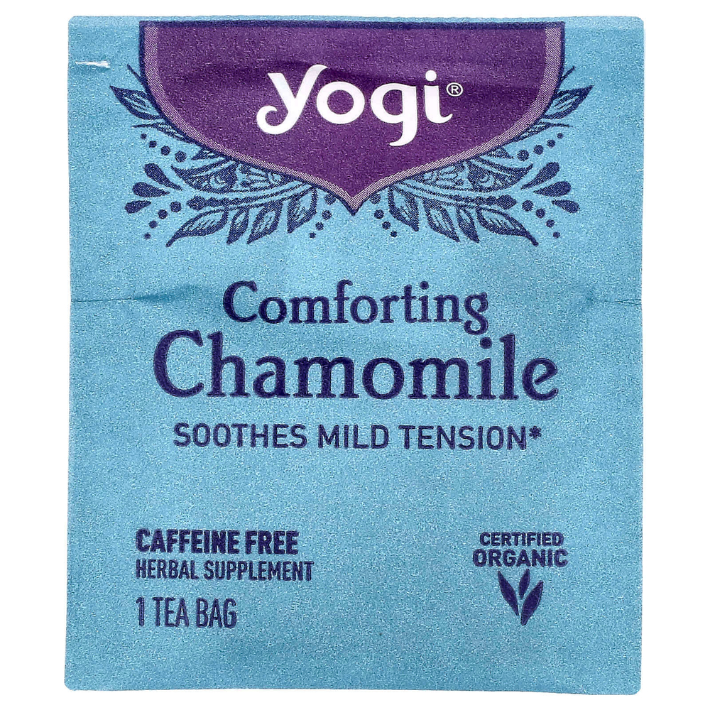 Yogi Tea, успокаивающая ромашка, без кофеина, 16 чайных пакетиков, 24 г (0,85 унции)