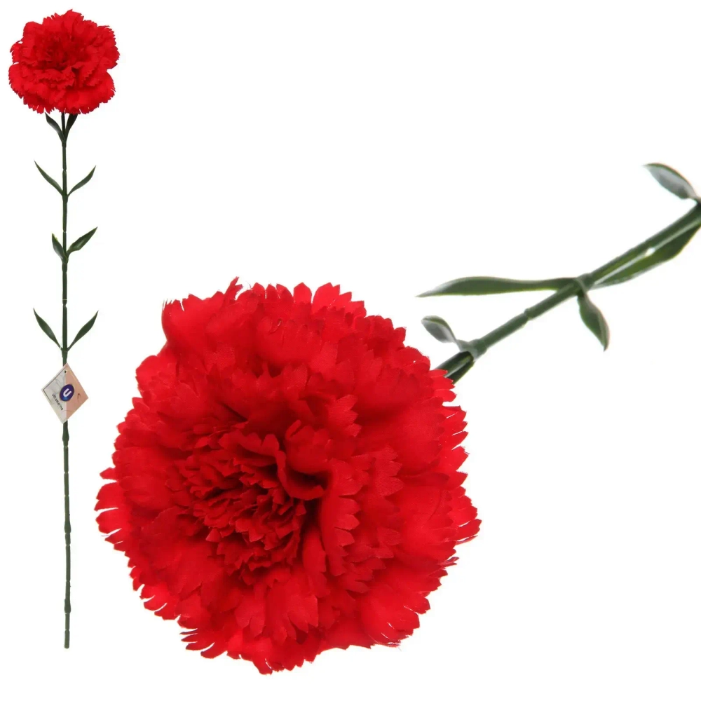 Цветок искусственный «Гвоздика» 68см красная
