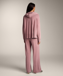 Oysho Длинная вязаная куртка с эффектом потертости, светло-розовый