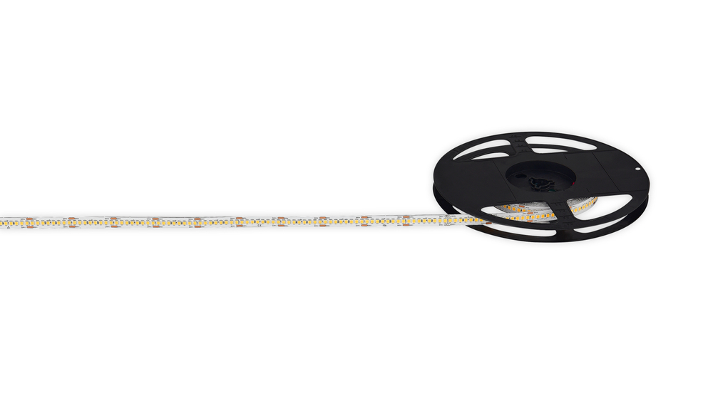 Лента светодиодная SMD тёпло-белая DC24V 22W/m 3000K 2380Lm/m 240д/м CRI>90 IP20,  упаковка 5 метров,  ширина 10мм,  высота 1, 6мм,  самоклейкая