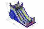 Коммерческий надувной батут-горка «Средневековая крепость» 14×7×9 м