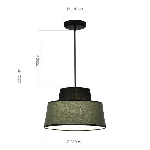 SL1354.433.01 Светильник подвесной ST-Luce Черный/Хаки E27 1*40W JACKIE