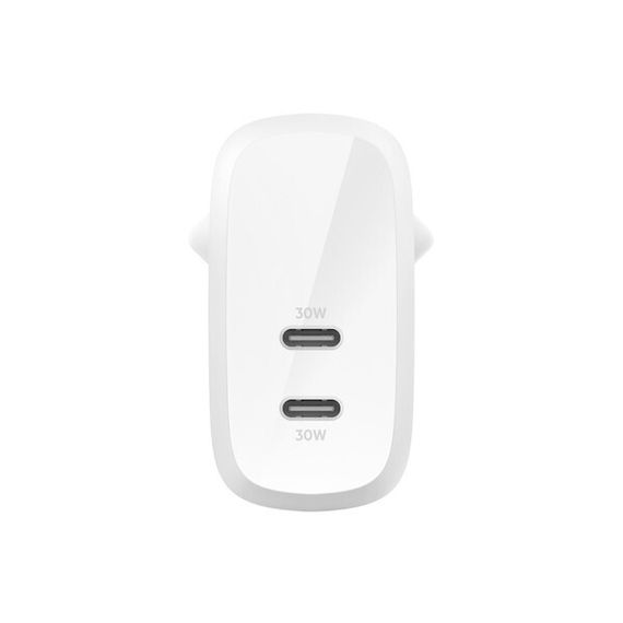 Сетевое зарядное устройство Belkin BoostCharge Pro Dual Usb-C with PPS 60W White (WCB010vfWH)