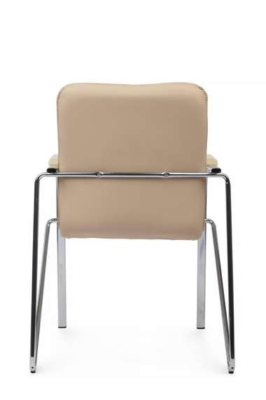 Стул Самба с пластиковыми подлокотниками SMB-03H Хром гальв. Бежевый