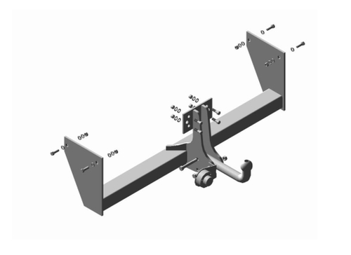 Фаркоп УАЗ 2363 Пикап, 23602 Карго фургон грузовой 2007-2013 крепление шара на двух болтах(без электрики) Трейлер.2363.C