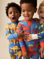 Пижама для мальчика Next 665-634, 3 шт., Синий, Молочный, Желтый