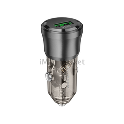 Автомобильное зарядное устройство Borofone BZ23, 1 USB-A, 18W, 3A, черный прозрачный