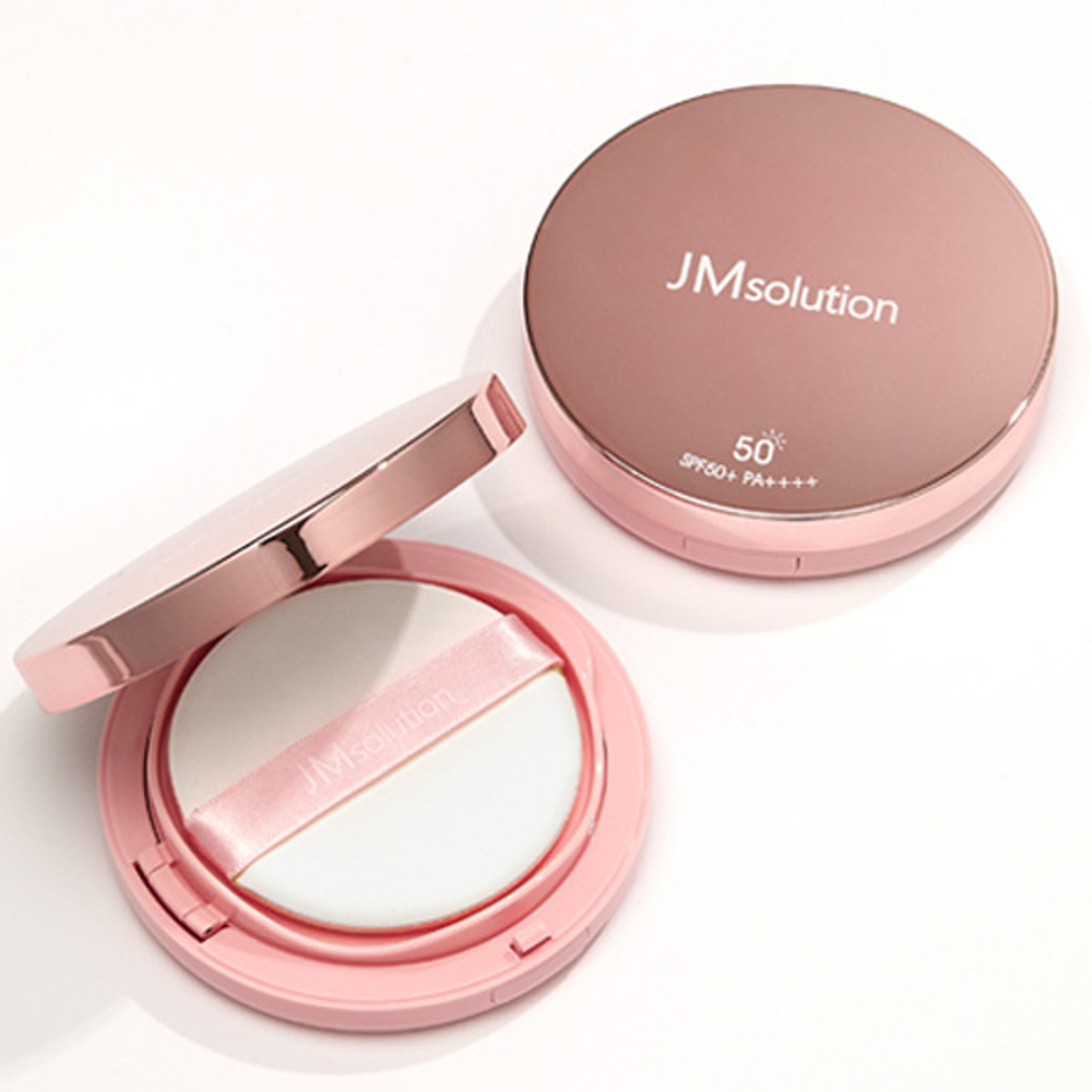 JMsolution Glow luminous flower sun cushion SPF50+ (25g) Солнцезащитный кушон с экстрактом розы