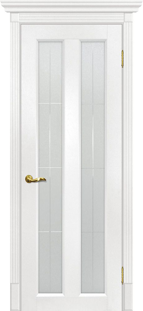 Дверь Тоскана-5 / Цвет Пломбир / Сатинат с художественным рисунком решетка / Двери МАРИАМ