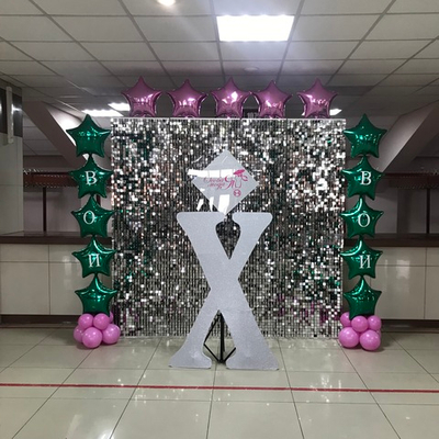 Фотозона паетки СЕРЕБРО 001