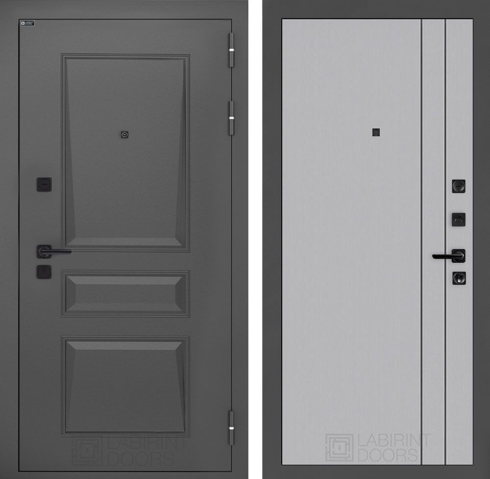 Входная дверь Лабиринт Орлеан - 10 Серый софт рельеф