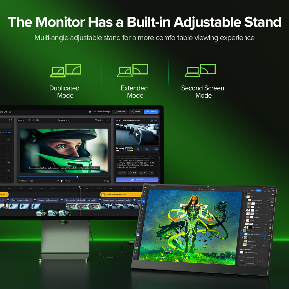 15.6" Портативный игровой монитор UPERFECT Uplays-T05 1920x1080, 60 Гц, IPS