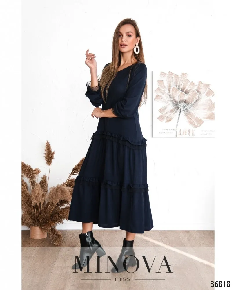 Платье 3130-темно-синий Minova