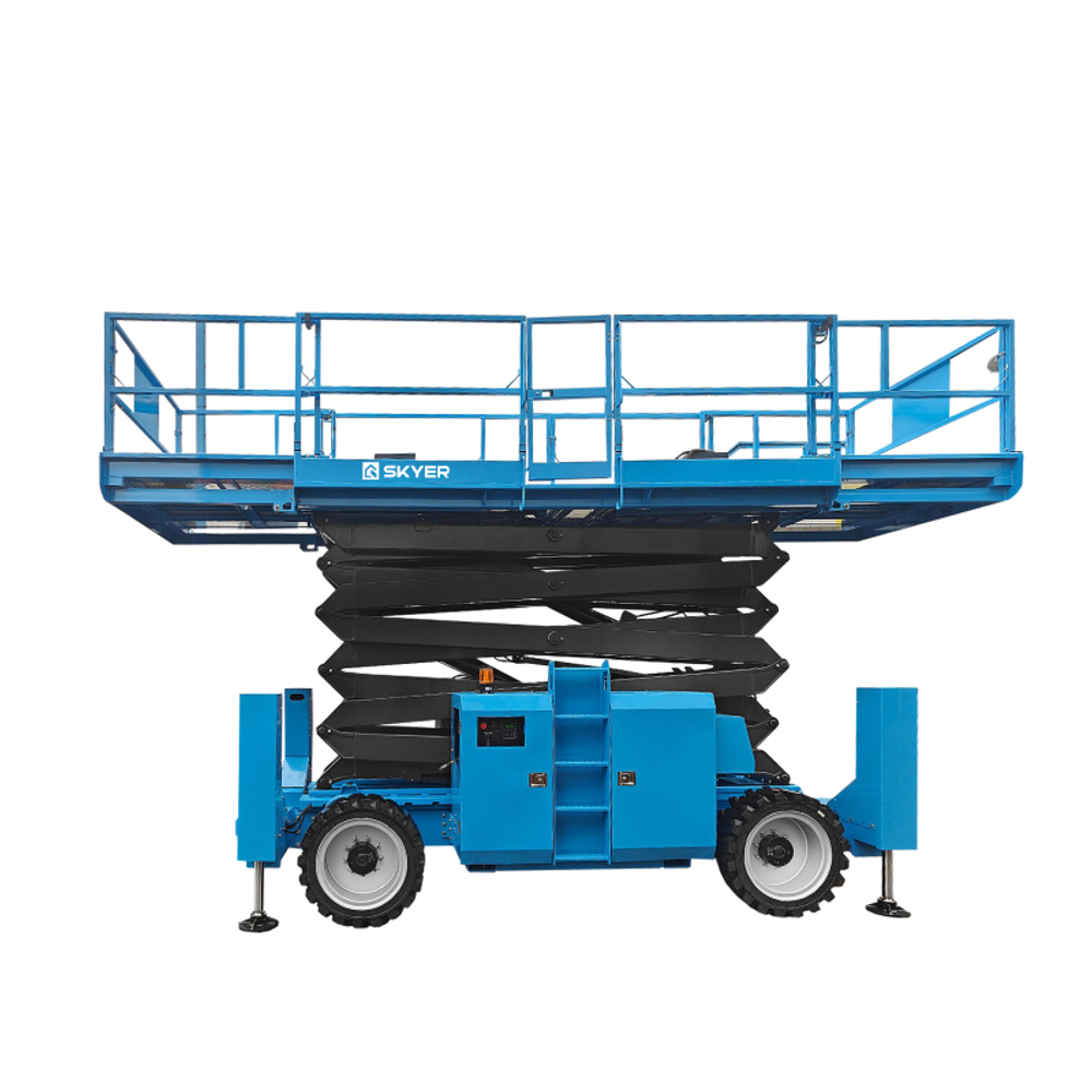 Подъемник самоходный дизельный ножничный с выдвижными платформами SKYER DPL1568